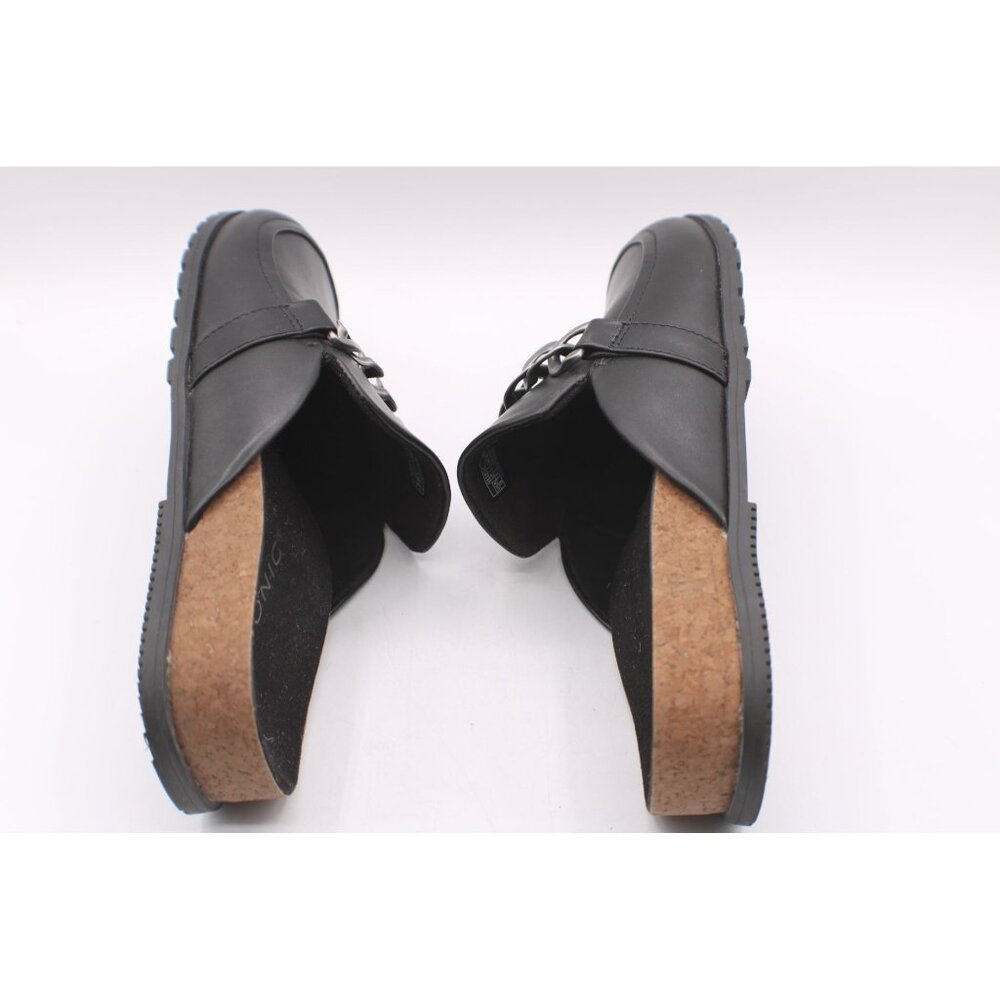 Vionic Georgie Womens Size 9 Black Leather Slip-On Mules W/ Chain Accent - Picture 9 of 9